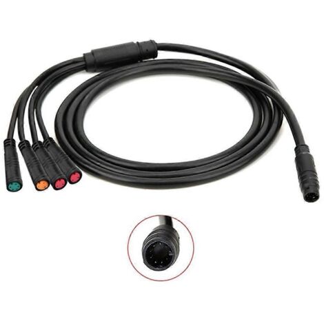 Câble principal étanche 8 broches pour vélo électrique, compatible avec certains contrôleurs KT, noir