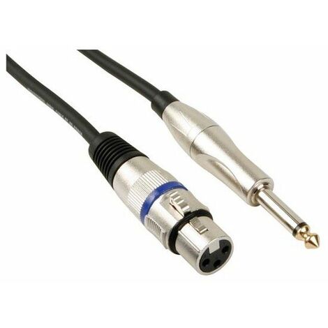 Cable professionnel xlr, xlr femelle vers jack mono 6 35mm (6m)