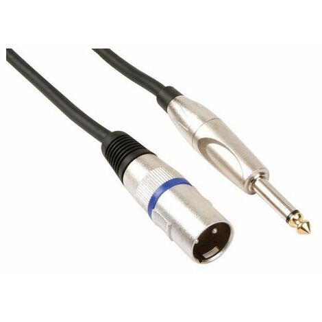 Cable professionnel xlr, xlr male vers jack mono 6 35mm (3m)