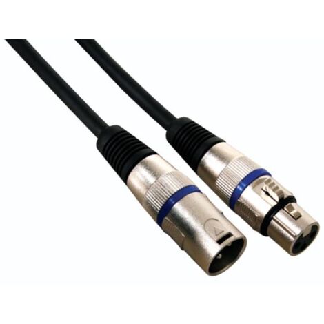 Cable Professionnel Xlr, Xlr Male Vers Xlr Femelle (10m Noir)