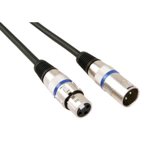 Cable Professionnel Xlr, Xlr Male Vers Xlr Femelle (3m Noir)
