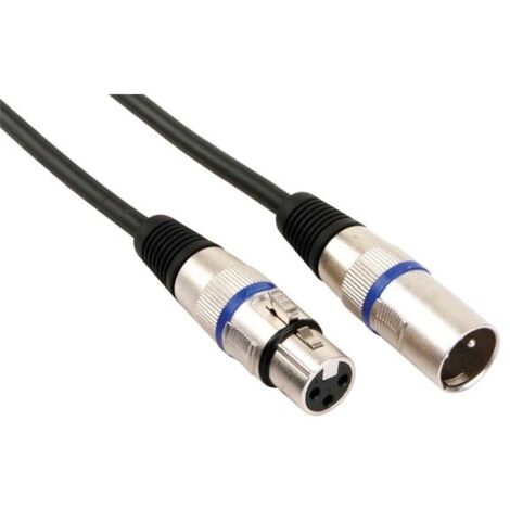 Cable Professionnel Xlr, Xlr Male Vers Xlr Femelle (6m Noir)
