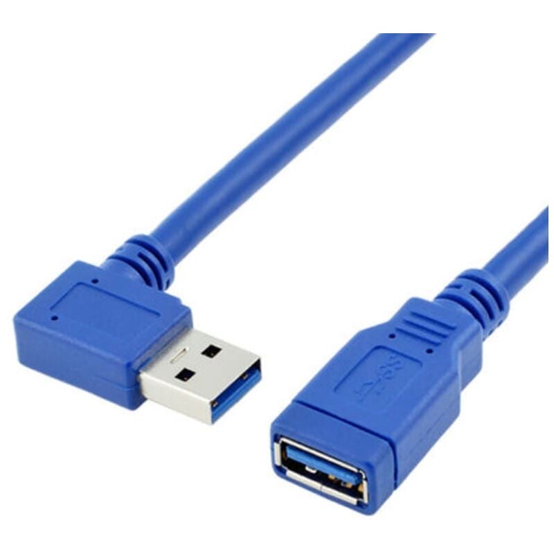 

Cable prolongador USB 3.0 macho a hembra acodado 0.25 M Azul