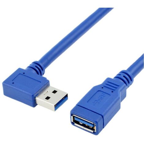 Cable prolongador USB 3.0 macho a hembra acodado 0.25 M Azul