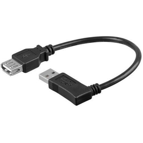 Cable prolongador USB hembra a USB macho 90 gradoss 0.15 M Negro