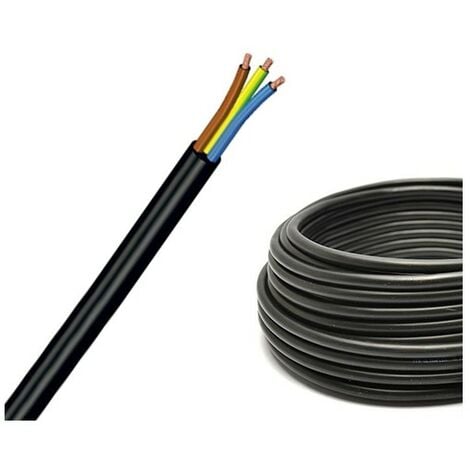 Câble PVC 3G1,5 H05VV-F Noir