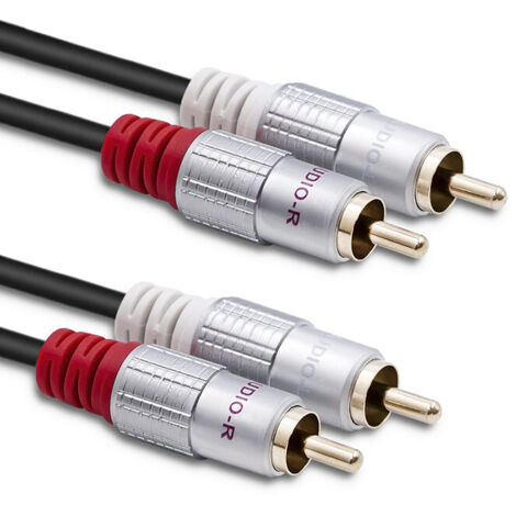 Cable Qoltec 2x RCA macho / 2x RCA macho  2 m  Negro