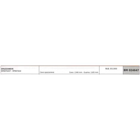 Cable quitanieves MAORI MPB976AET MPB976AE cable 1346mm vaina 1165mm