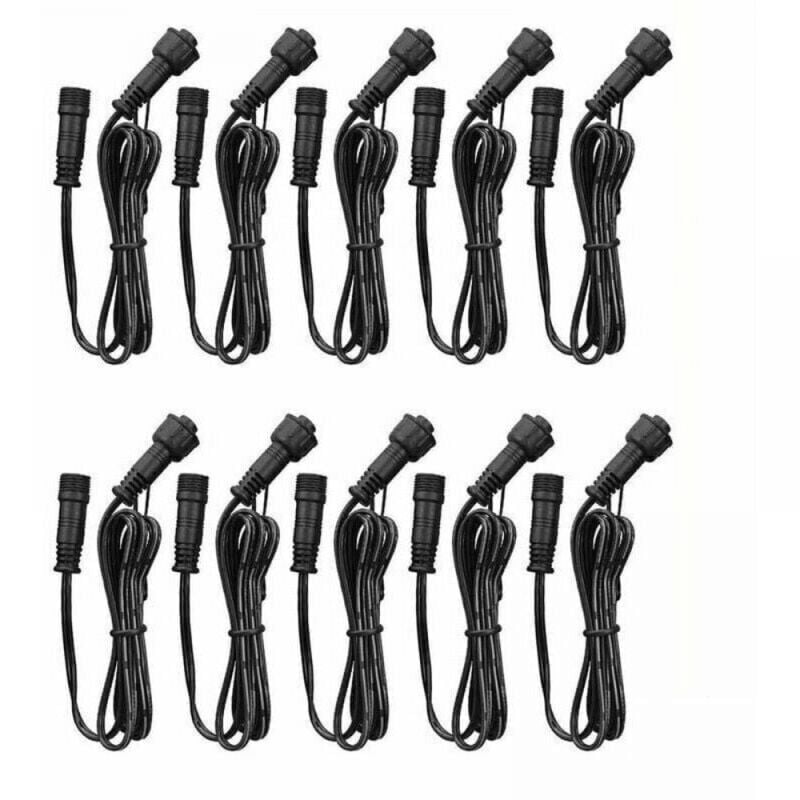 Cable Rallonge, 10 Pack, Pour Spots led Encastrables,Etanche IP67,1M / 3.3Ft, 2Pin, avec connecteurs mâles et femelles