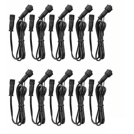 Cable Rallonge, 10 Pack, Pour Spots LED Encastrables,Etanche IP67,1M / 3.3Ft, 2Pin, avec connecteurs mâles et femelles
