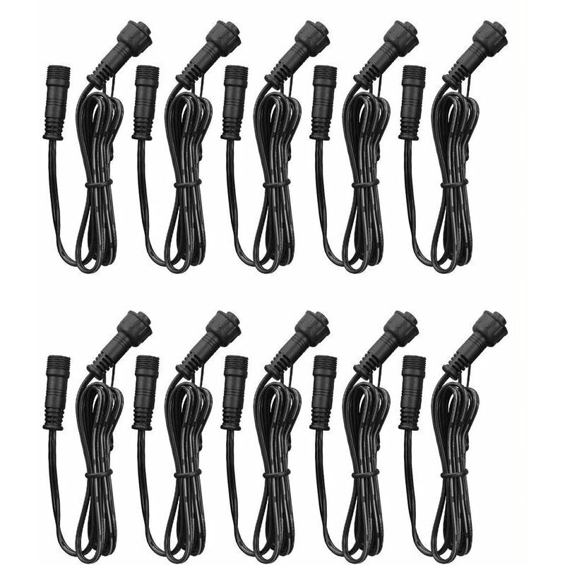 Cable Rallonge, 10 Pack, Pour Spots LED Encastrables,Etanche IP67,1M / 3.3Ft, 2Pin, avec connecteurs mâles et femelles