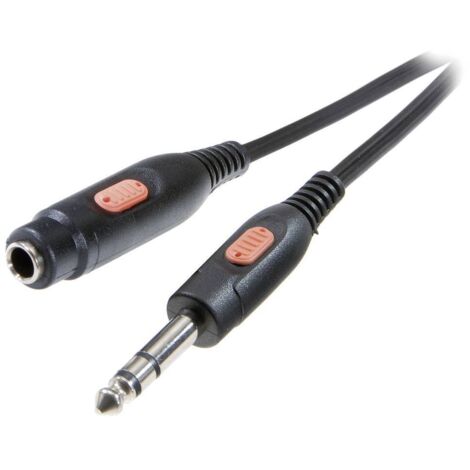Câble rallonge jack 6,3 mm, 5 m SpeaKa Professional SP-7870632 [1x Jack mâle 6.35 mm - 1x Jack femelle 6.35 mm] 5.00 m noir R848361