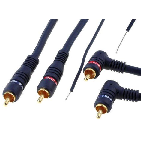 Cable RCA 2 angulaires dore 5m