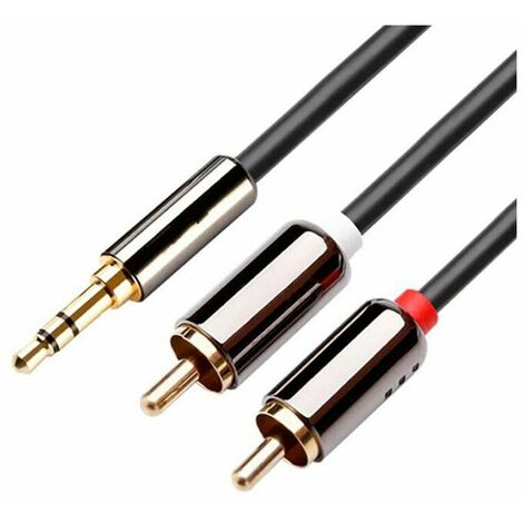 AUDIO AUX 3.5MM MALE TO DOUBLE JACK 6.5MM MALE MONO CABLE 5MT AJACK-03