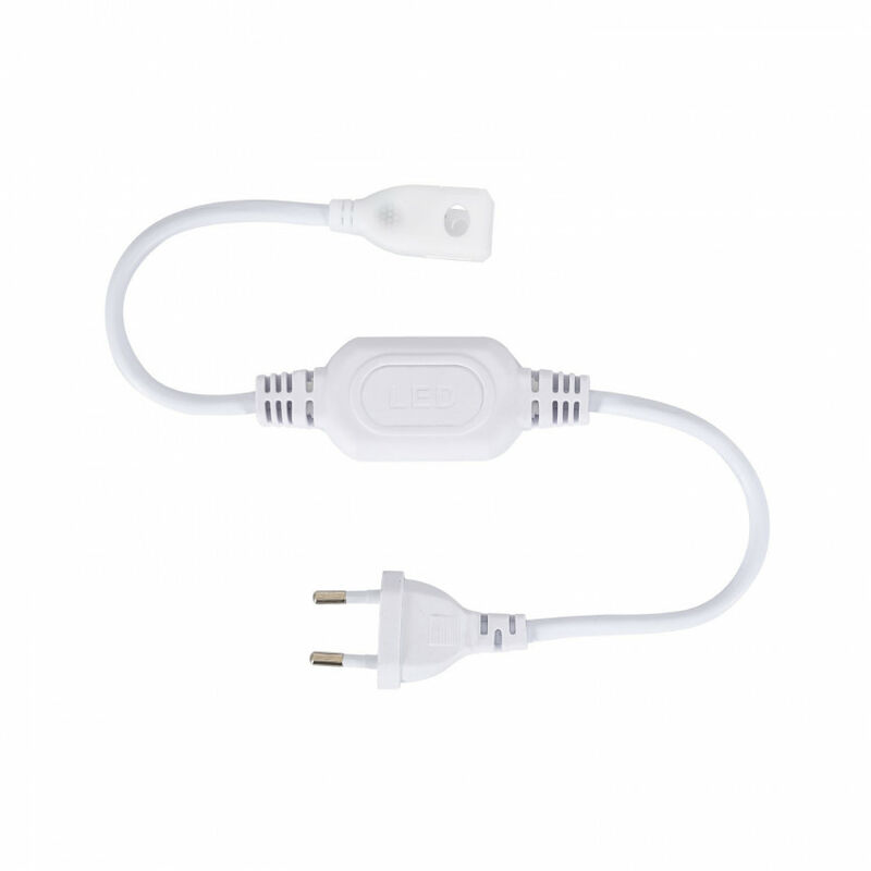 

Efectoled - Cable Rectificador Corriente Tira LED 220V AC Monocolor Corte cada 10 cm Blanco - Blanco