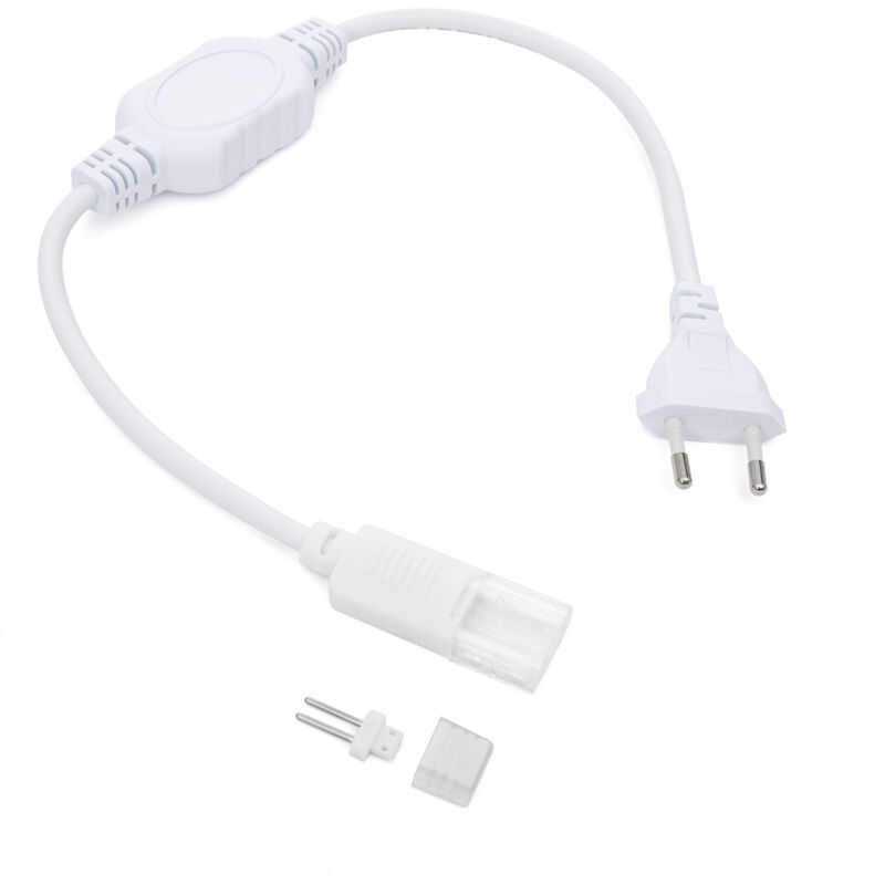TechBrey Câble Rectificateur pour Ruban LED 220V AC SMD2835 IP65 Largeur 12mm Monochrome Blanc
