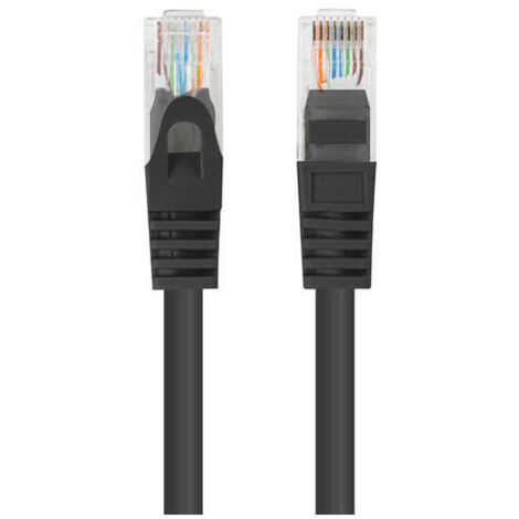 CABLE RED LANBERG LATIGUILLO CAT.6 UTP 7.5M NEGRO FLUKE  PASSED