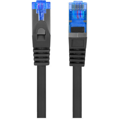 CABLE RED LANBERG LATIGUILLO CAT.6A S/FTP LSZH CCA 0.25M NEGRO FLUKE  PASSED