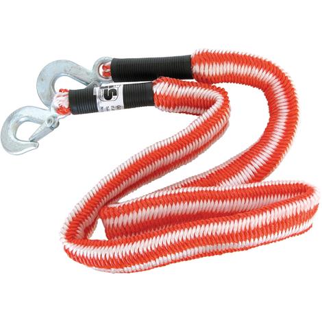  AERZETIX - C64484 - Corde/câble de remorquage 3.5 m avec 2  Crochets jusqu'à 5000 kg - en Acier - Traction Voiture dépannage Assistance  Attache Sangle Camion - plastifié