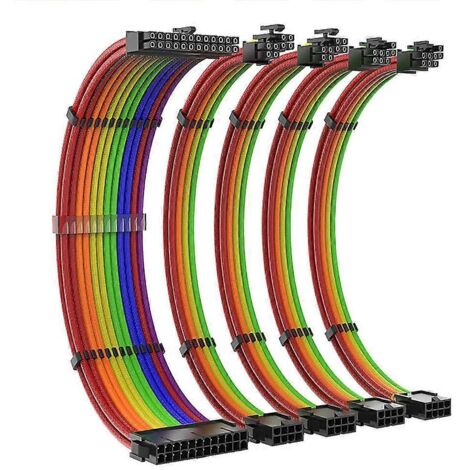 Câble répartiteur 24 broches ATX 24 broches, double PCIe 6+2 broches, double EPS 4+4 broches