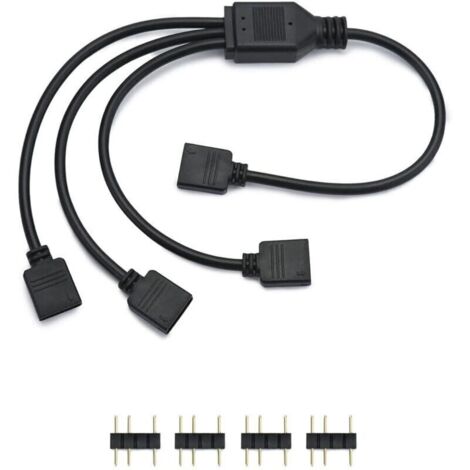 Câble répartiteur ARGB 5 V – 1 vers 3 prises, 30 cm, pour refroidisseur CPU et ventilateurs compatibles 5 V ARGB