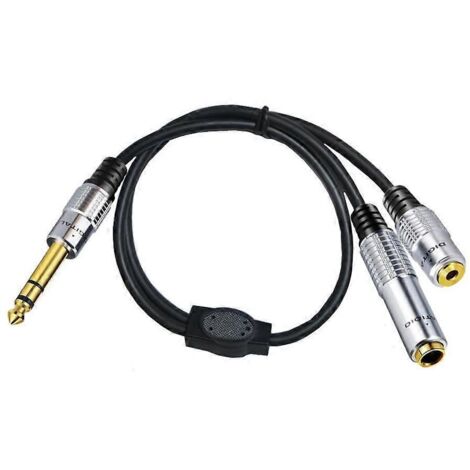 Câble répartiteur audio 6,35 mm mâle vers 6,35 mm femelle + câble audio femelle 3,5 mm
