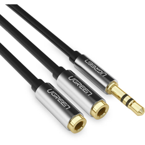 Câble répartiteur audio minijack 3,5 mm - 2x minijack 3,5mm 21cm noir