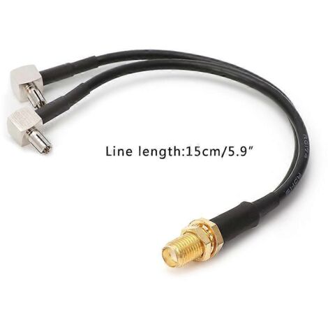 Câble répartiteur combiné RG174 15c, connecteur SMA femelle en Y vers 2 connecteurs TS9 mâles