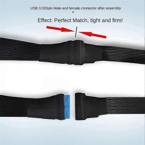 Câble répartiteur d'extension 1 vers 2 pour connecteur USB 3.0 19 broches de carte mère