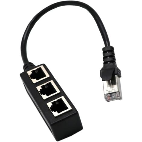 Câble répartiteur Ethernet RJ45 1 mâle vers 3 Ports LAN Femelles Adaptateur répartiteur Ethernet pour Cat5 Cat5e Cat6 Cat7 Câble d'extension Ethernet 3 Ports Extension réseau