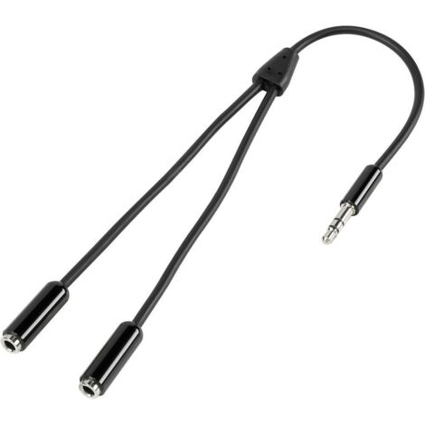 Câble répartiteur jack Speaka Professional, jack mâle 3,5 mm / 2x jack femelle 3,5 mm, noir , 0,2 m SpeaKa Professional SP-7870032 [1x Jack mâle 3 R843761