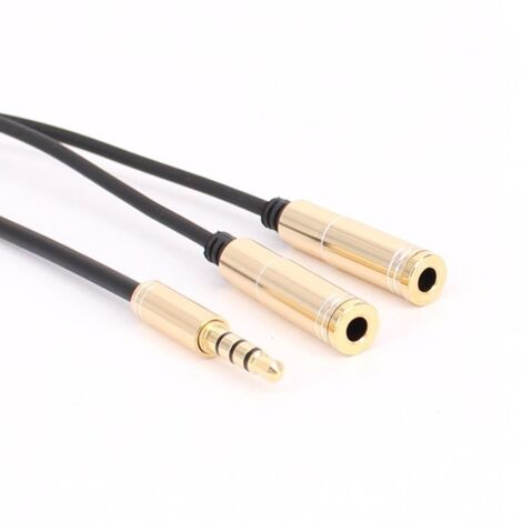 Câble répartiteur mâle-femelle plaqué or 3,5 mm pour téléphones portables et ordinateurs, écouteurs et haut-parleurs, câble d'extension, câble audio métallique pour couples.