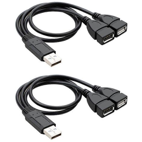 Câble répartiteur USB 2.0 en Y (1 mâle vers 2 femelles)
