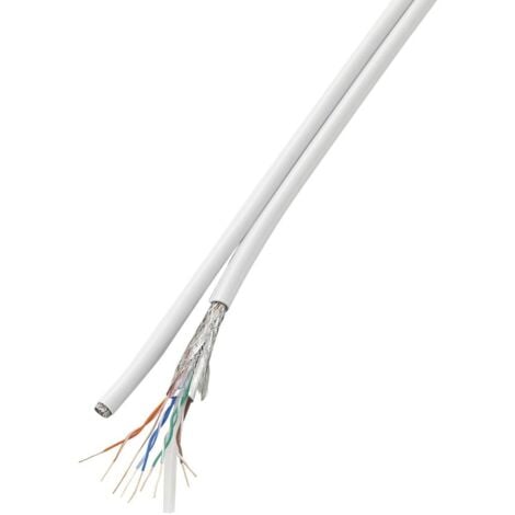 Câble réseau CAT 6 SF/UTP TRU COMPONENTS CAT 6/CCA 1567362 8 x 2 x 0.196 mm² blanc 100 m - blanc