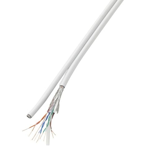 Câble réseau CAT 6 SF/UTP TRU COMPONENTS CAT 6/CCA 1567362 8 x 2 x 0.196 mm² blanc 100 m S842851