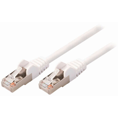 Cable reseau cat5e sfutp rj45 male rj45 male 050 m rond pvc blanc sachet en plastique