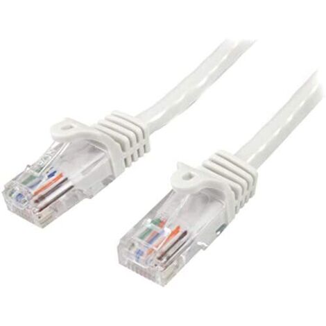 CABLE RESEAU CAT5E UTP SANS   CROCHET DE 50 CM - BLANC