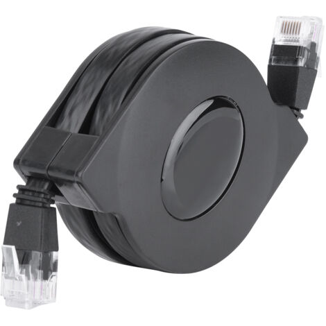 Câble réseau Cat6, rétractable pour réseau de routeur Modem Switch Commutateur Ethernet pour câble Internet Plat à Haute Vitesse, Modem, routeur(2m)
