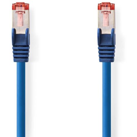 Câble réseau CAT6 RJ45 Male RJ45 Male S/FTP 2.00 m Rond LSZH Bleu Label