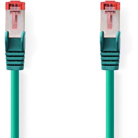 Câble réseau CAT6 RJ45 Male RJ45 Male S/FTP 3.00 m Rond LSZH Vert Label