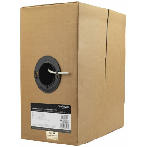 Câble réseau Cat6 UTP monobrin ignifuge (CMR) en vrac - 304,8 m Gris - Cordon Ethernet RJ45 - Câble patch en bobine
