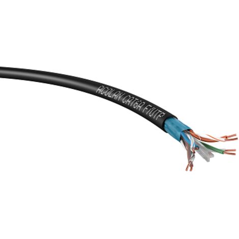 cable réseau - catégorie 6a - utp - extérieur - lsoh-fr - 4 paires - couronne de 200 mètres - noir - dca - acome r7690arb200
