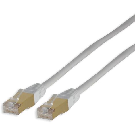Câble réseau/ethernet RJ45 LAN mâle/mâle Cat5e Gold blanc avec blindage FTP 10 mètres - SEDEA - 913040