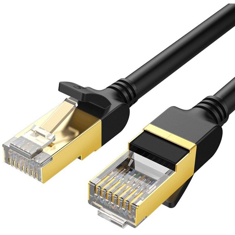 Câble réseau patch cordon lan RJ45 Cat 7 stp 10Gbps 2m noir