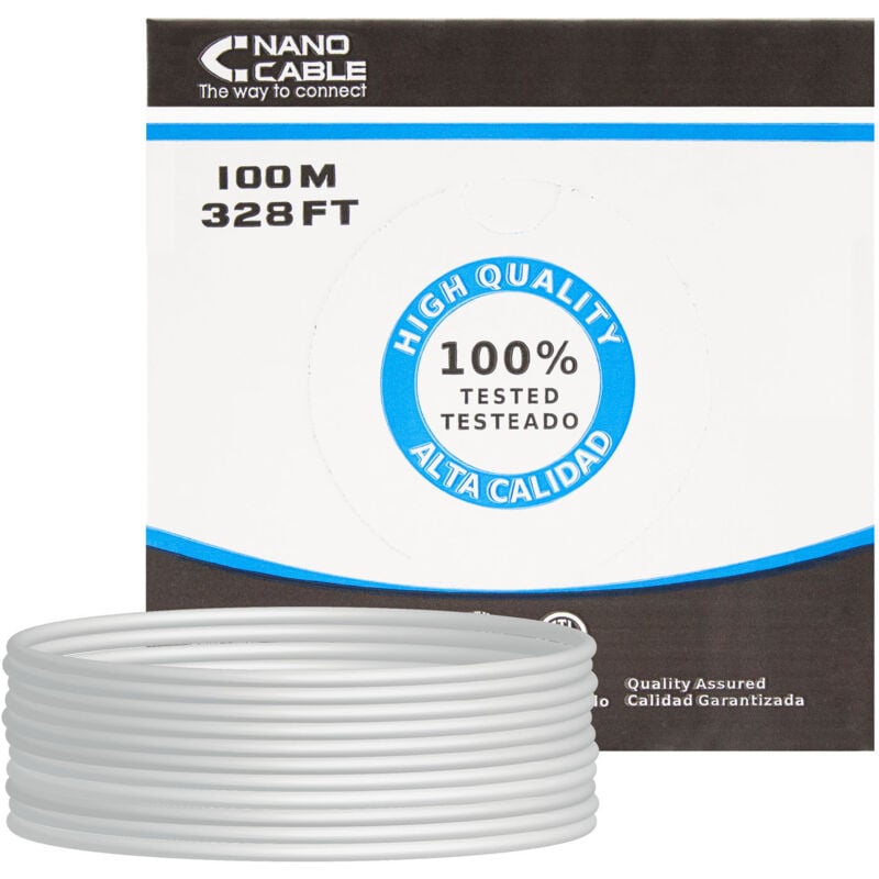 Nano Cable - Câble de réseau - 100 mètres utp Catégorie 6 Bobine rigide en cuivre ofc