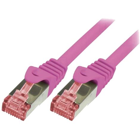 Câble réseau RJ45 CAT 6 S / FTP LogiLink - 2 connecteurs RJ45 - 1 m - Rose - CQ2039S V961421