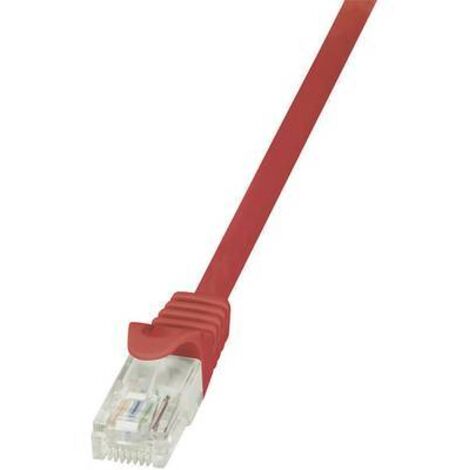 Câble réseau RJ45 CAT 6 U / UTP LogiLink - 2 connecteurs RJ45 - 0,25 m - Rouge - CP2014U V963611