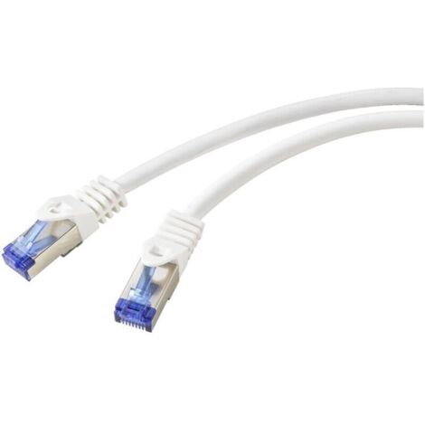 Câble réseau RJ45 CAT 6a S/FTP blanc 1 m – Lot de 1 pièce – Haute performance, blindé anti-interférences