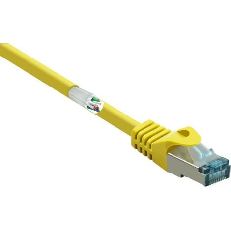 Câble réseau RJ45 CAT 6a S/FTP ignifuge 3 m jaune avec cliquet d’encastrement – RF-5153668