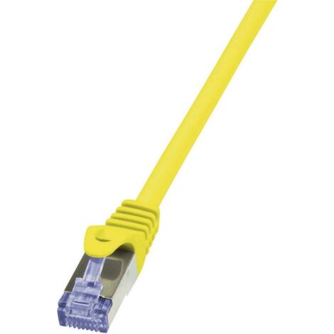 Câble réseau RJ45 CAT 6A S / FTP LogiLink - 2 connecteurs RJ45 - 5 m - Jaune - CQ3077S V962081